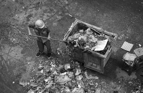 Construction site generating builders waste in North London